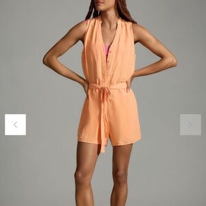 Anthropologie Cloth & Stone Linen Blend Romper